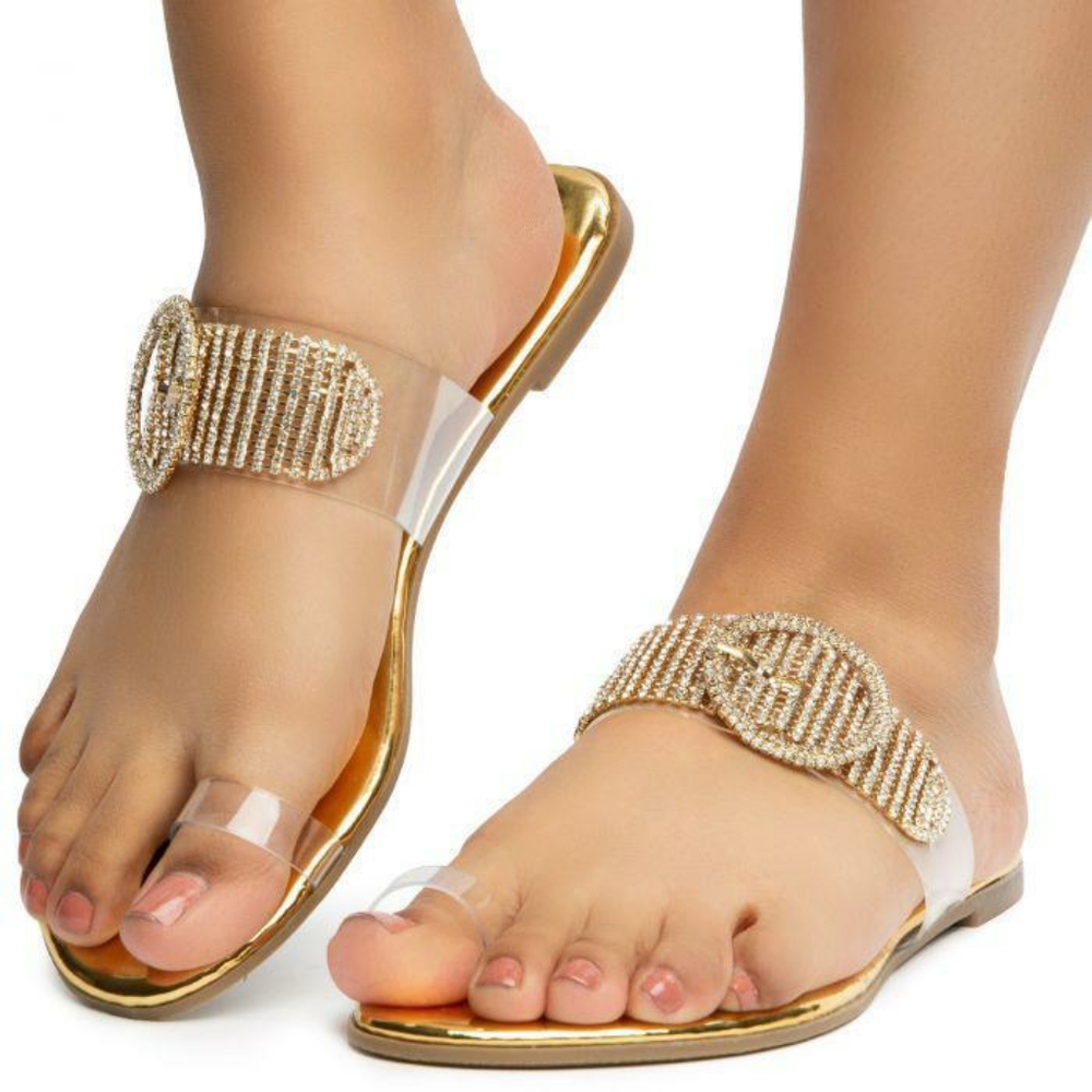 Clear Bedazzled Sandals